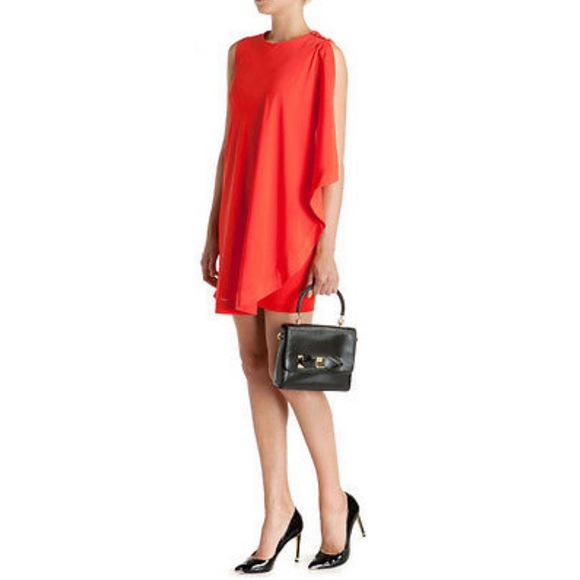 Ted Baker Orange Bolty Side Draped Sheath Dress 14 - Picture 2 of 15